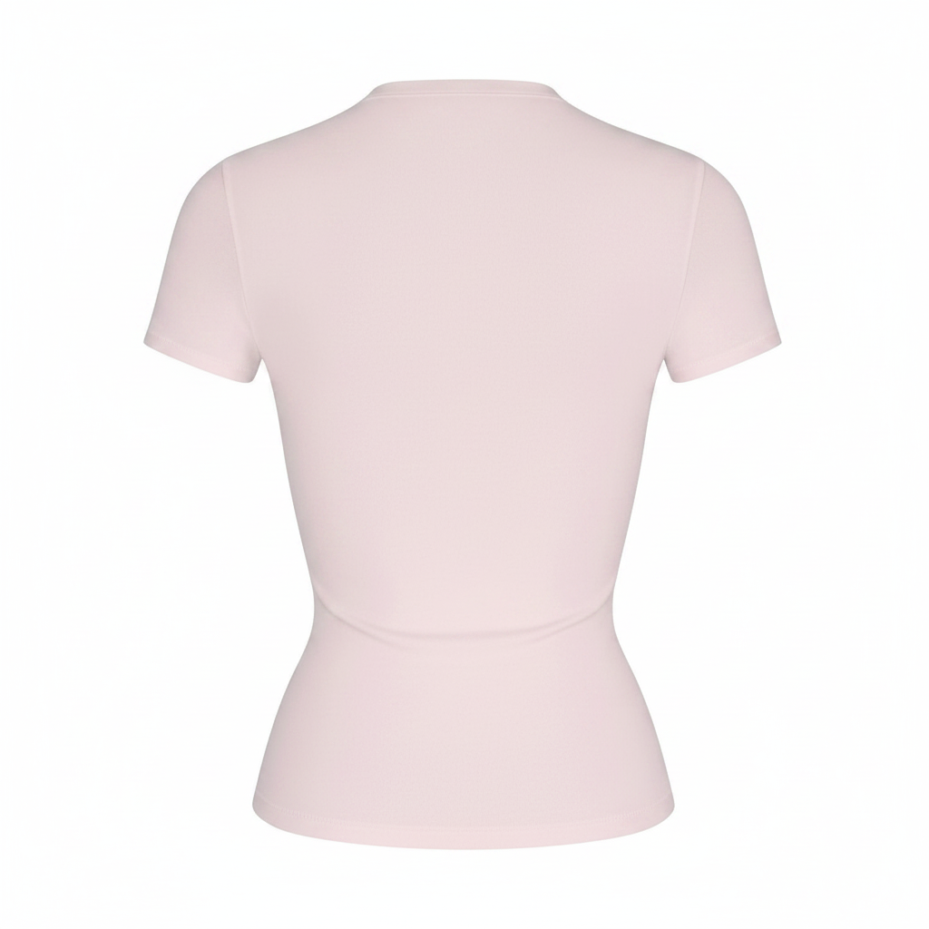 Light Pink V Cotton Tee