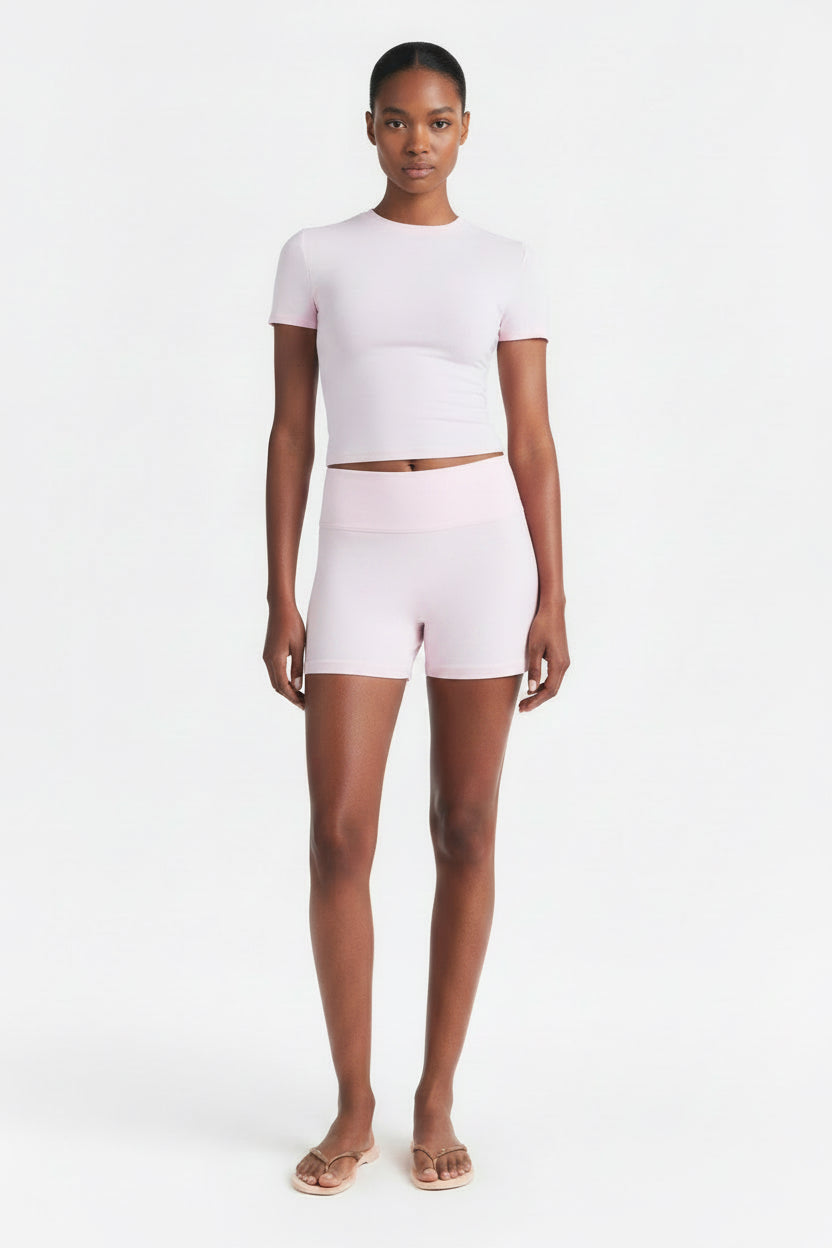 Light Pink V Cotton Tee