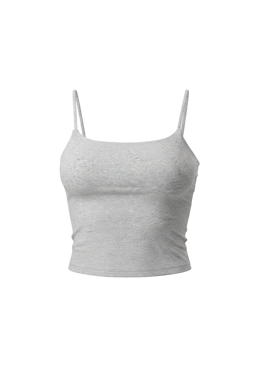 Grey V top - adjustable straps (Receive by June 30)