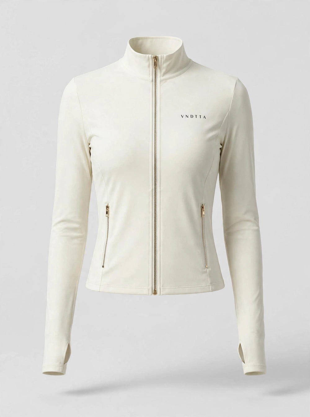 Sculpt - Ivory Cropped Longsleeve Zip-Up **PRE-ORDER AVAILABLE STARTING OCT 12**
