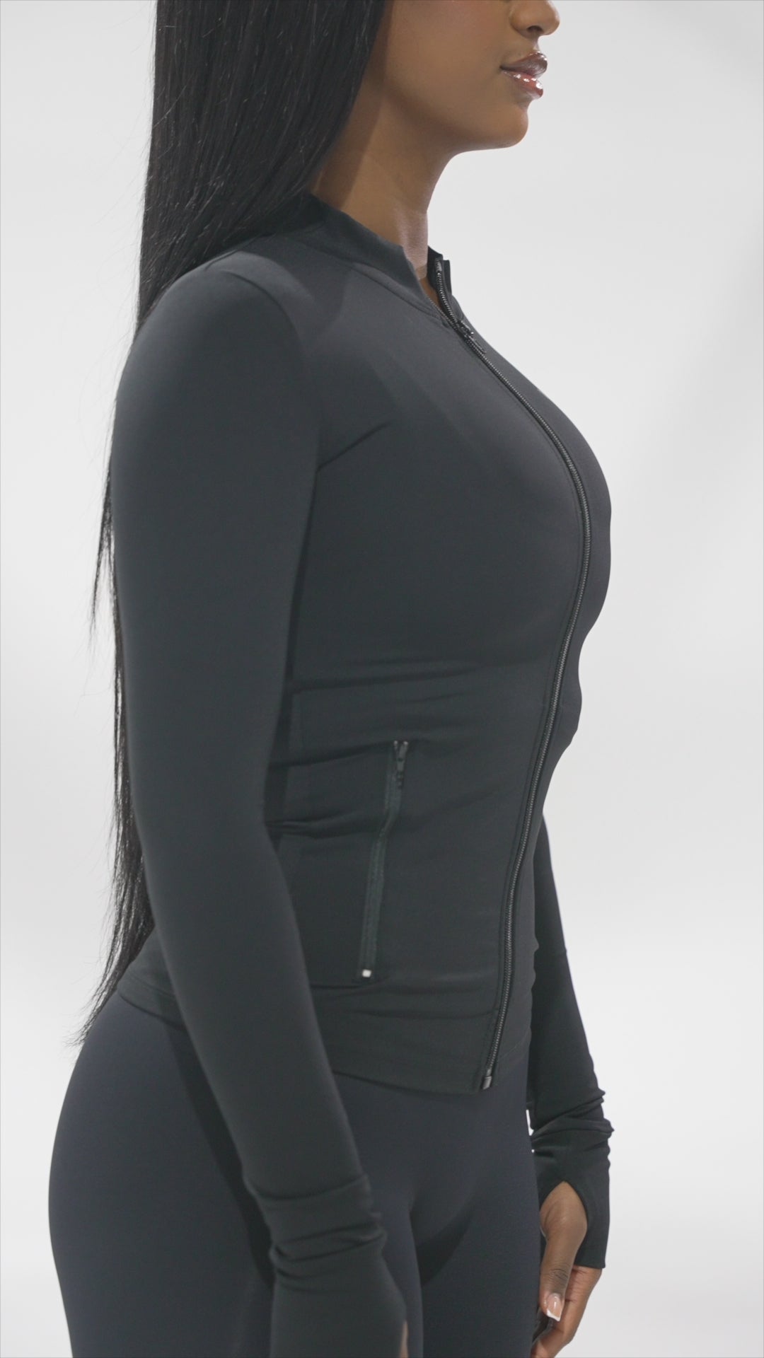 V JET BLACK LONG SLEEVE